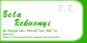 bela rekvenyi business card